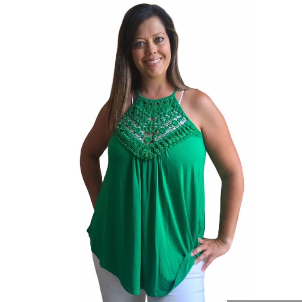 Crochet Lace Halter Tank Top